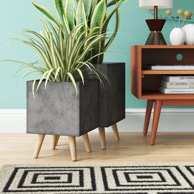 Diller+2-Piece+Fiberclay+Pot+Planter+Set