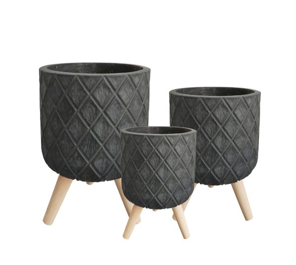 wooden legs planter（HT30045-3S)